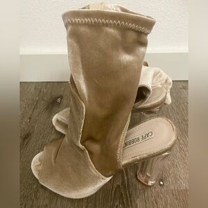 Cape Robbin Velvet Tan Heeled Boots
